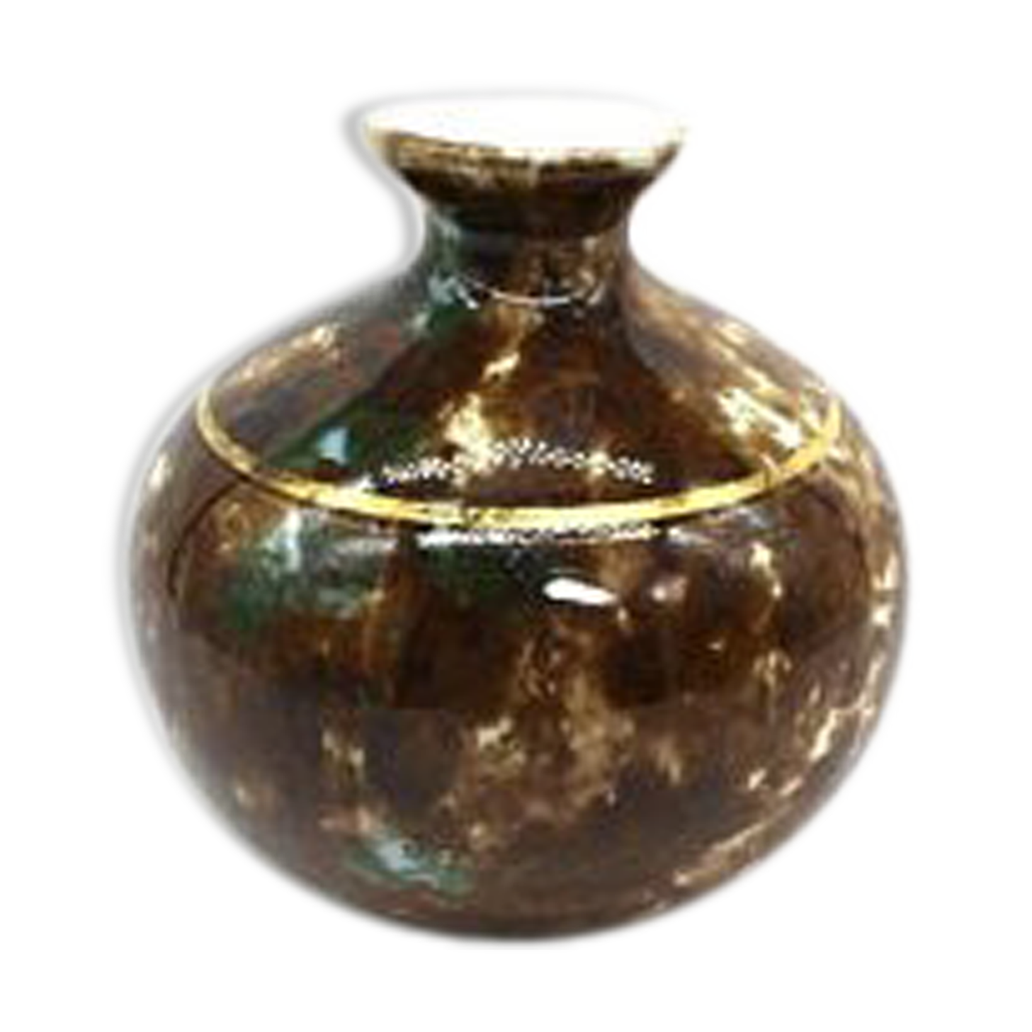 Limoges enameled porcelain ball vase