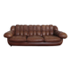 Italian voluminous leather 3-seater sofa after Rino Maturi 230 cm, 1970s