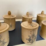 Lot of 6 enamelled terracotta pots - Moroccan pottery