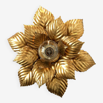 Applique florale masca, métal à la feuille d'or, 1970