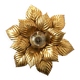 Masca floral applique, metal with gold leaf, 1970