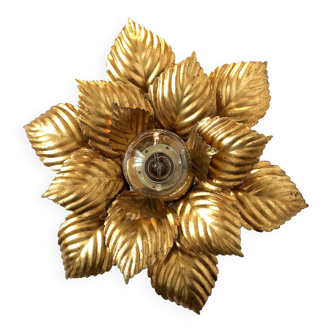 Masca floral applique, metal with gold leaf, 1970