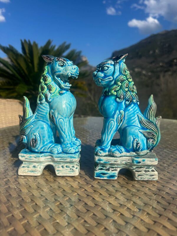 Figurines en céramique Chien Lion