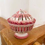 Vintage pierced porcelain bonbonnière