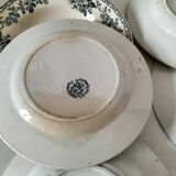 Set of 7 ironstone plates with floral friezes from the late 19th to early 20th century.