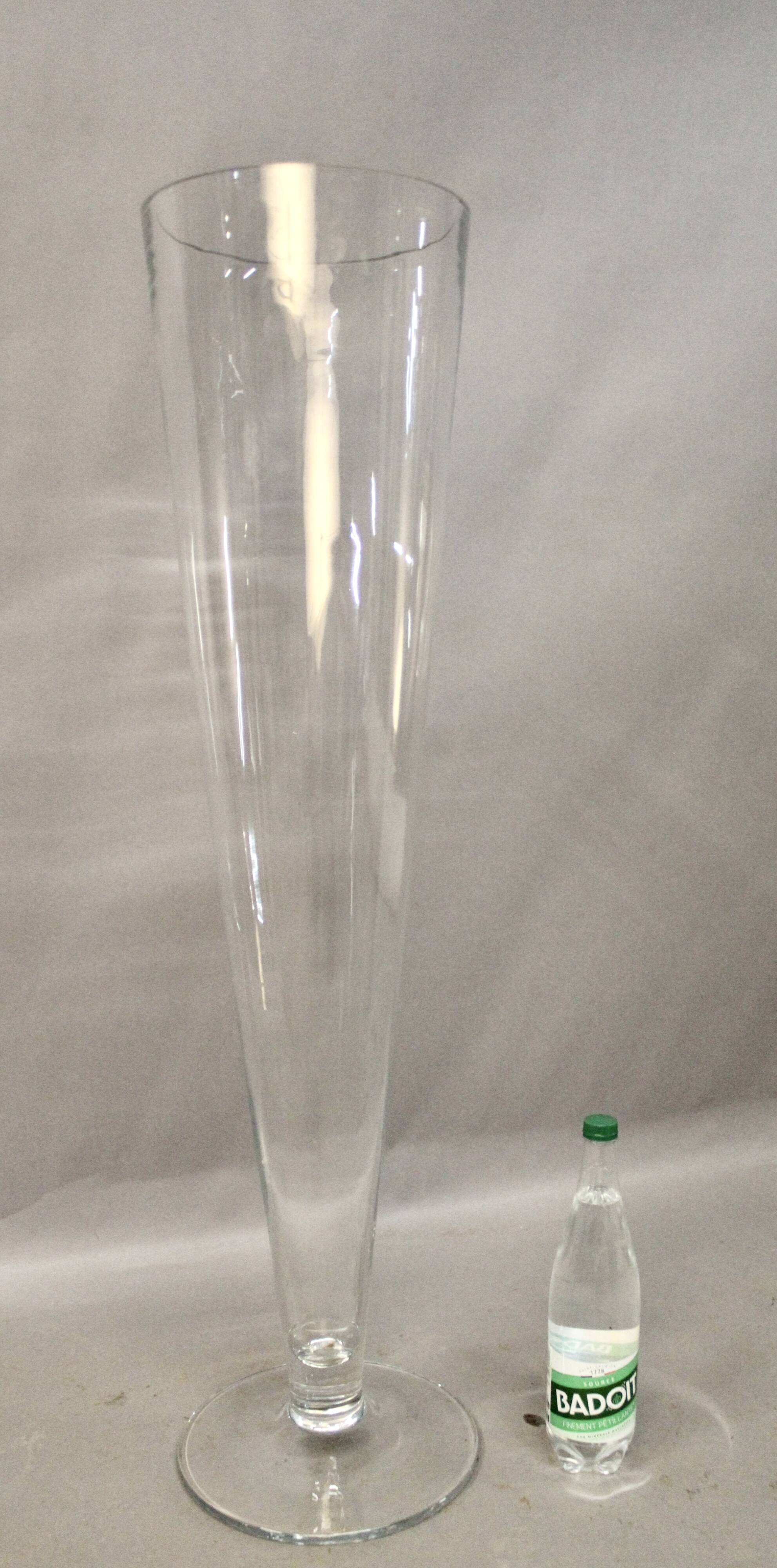 Large Trumpet Vase in Blown Glass Height 106 Cm