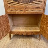 Wooden drop-leaf secretary in Louis XV style – Floral decoration