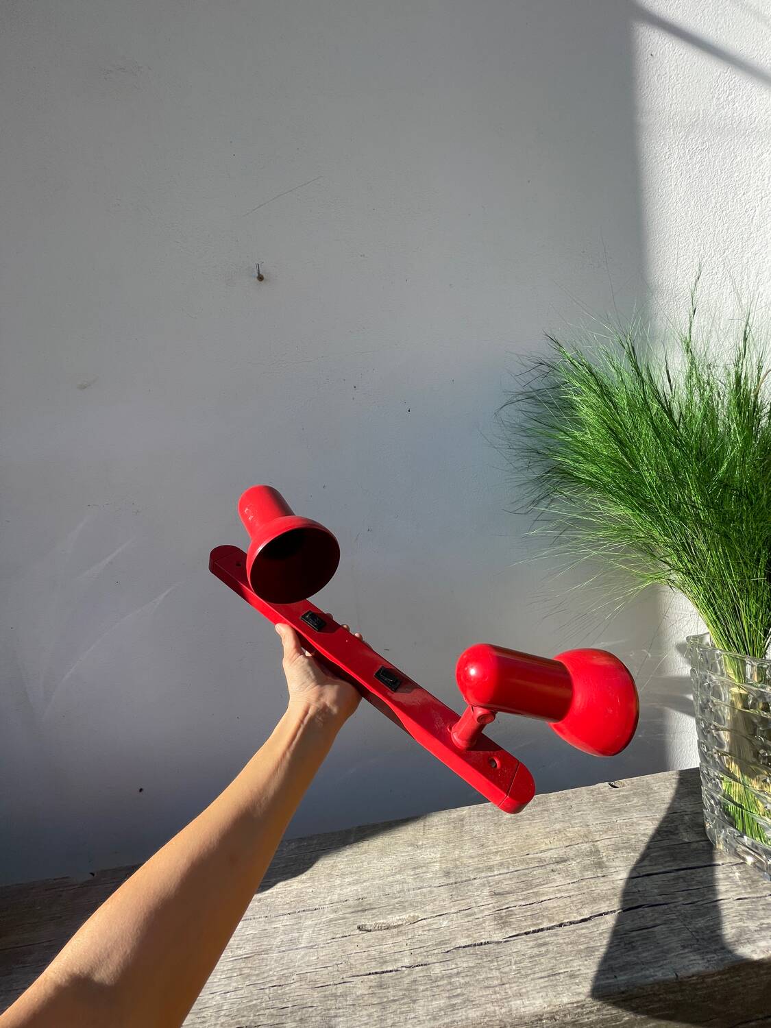 Applique 2 spots orientables en métal rouge