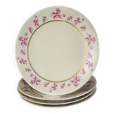 4 flat plates in fine Limoges porcelain from the Raynaud house.