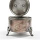 Art Nouveau sugar bowl, silver-plated brass, Hungary, early 20th century