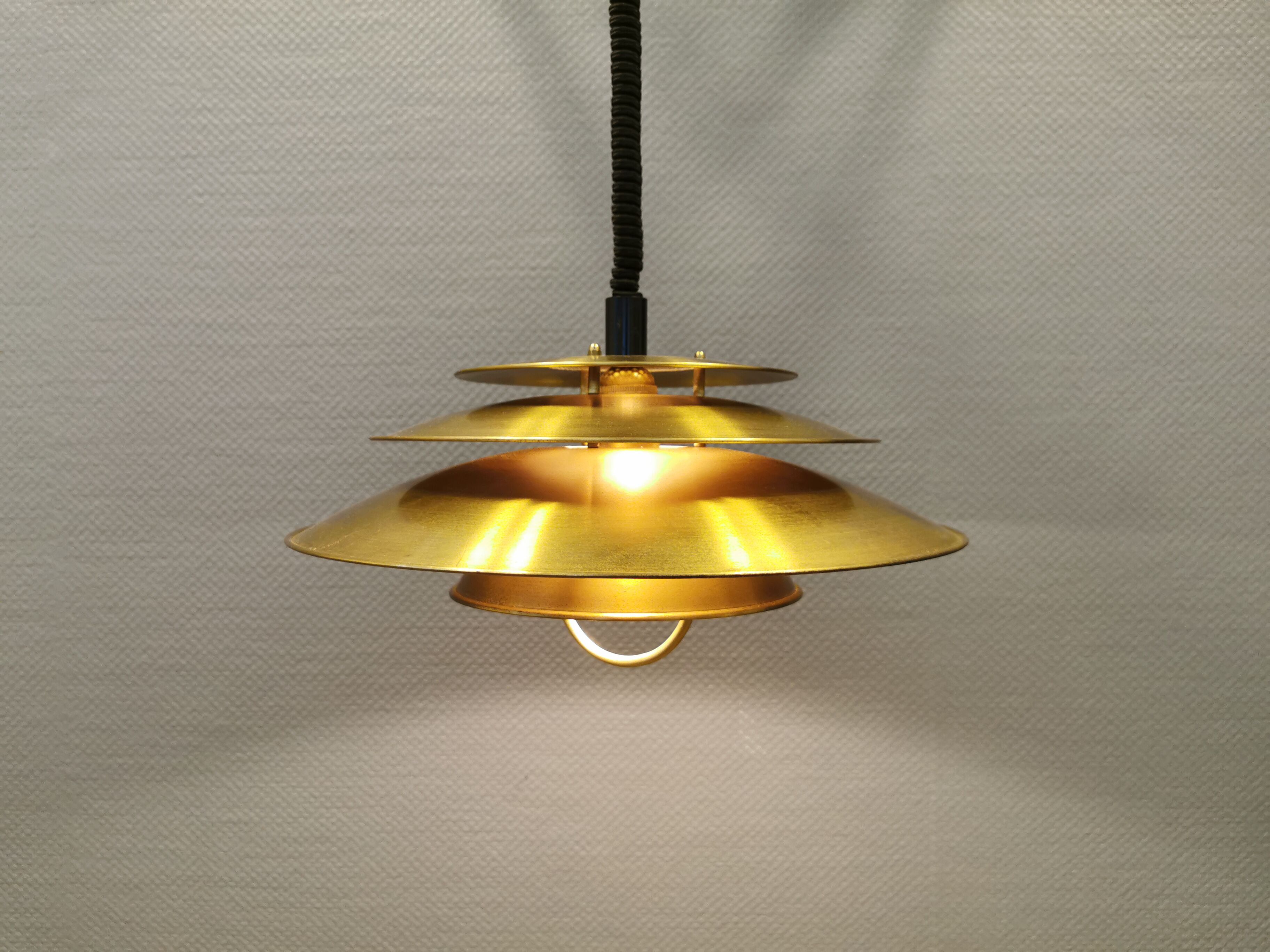 Danish hanging lamp in solid brass from the 1970s.