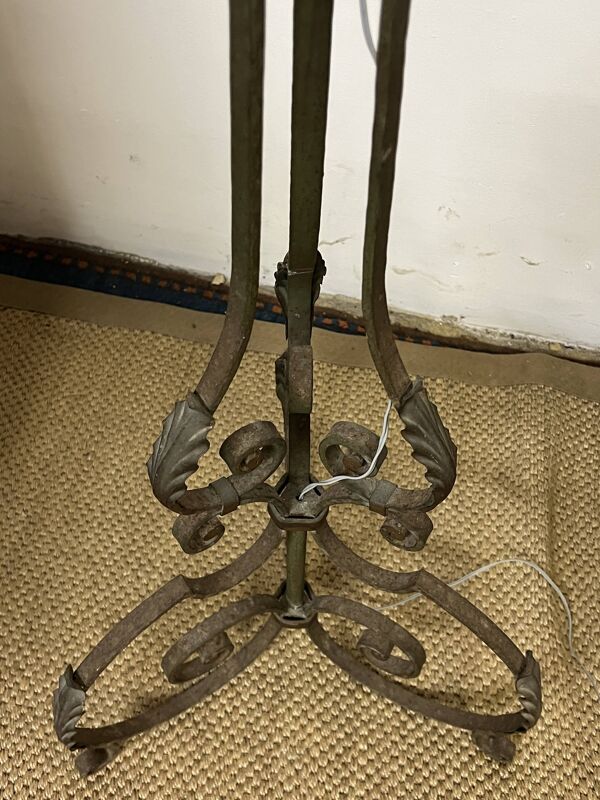 Pied de lampadaire Art déco en fer forgé des années 40