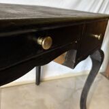 Antique black patinated desk – curved legs and chic country style
