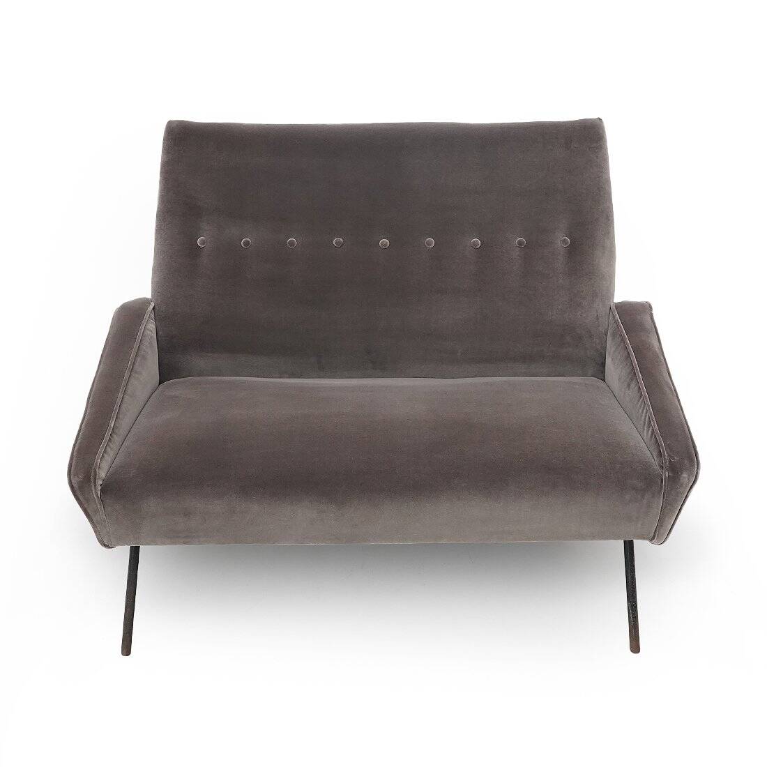 Two-seater velvet sofa by Felice Rossi, 1950s.