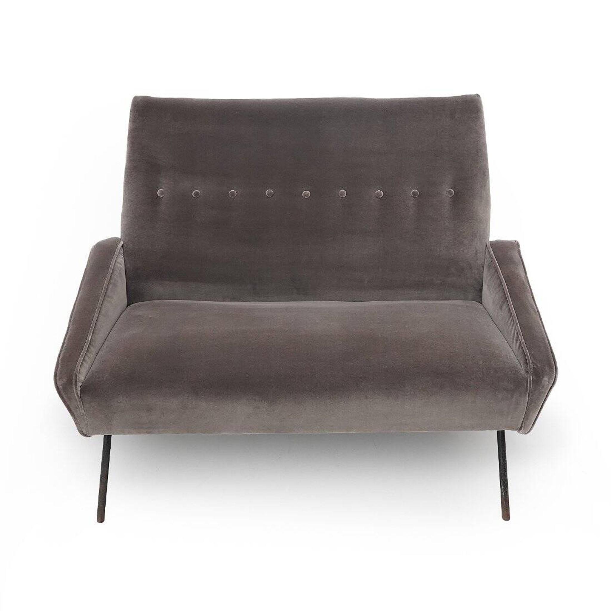 Two-seater velvet sofa by Felice Rossi, 1950s.