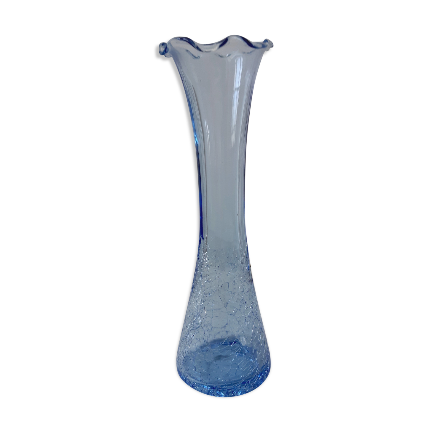 70s-toothed blue vase