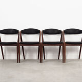 Lot de 4 chaises de Kai Kristiansen 1970