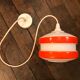 Suspension opaline orange et blanche verre années 60