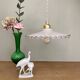 Vintage lampshade pendant light in white opaline