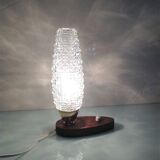 Structured tulip glass bedside lamp / vintage 60s-70s