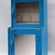 Indian blue window glass and mirror vintage old teak wood