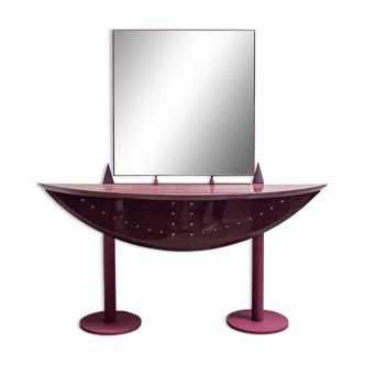 Console with postmodern mirror by Saporiti Italia, 80s