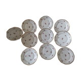 10 plates for dessert Porcelain Emaux de Limoges
