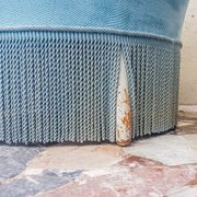 Velvet ottoman chair vintage toad velvet blue 70s