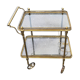 Serving cart - Neoclassical bar trolley in brass and glass