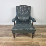 Leather antique library chair around 1860s