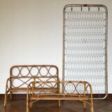 Rotin and bamboo bed