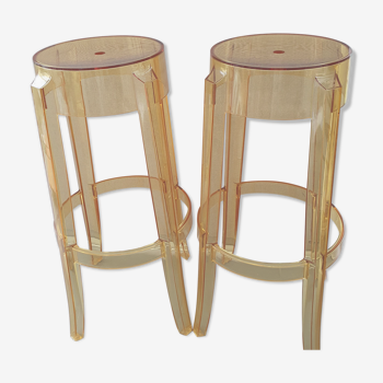 Pair of Kartell bar stools by Philippe Starck