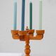 Rustic wooden candleholder by Jan Johnsson for Smålandsslöjd, Sweden, 1975