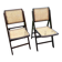 Pair of folding chairs, cane, 70s