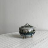 Three-legged glazed ceramic box