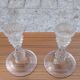 Pair of vintage glass candlesticks – Diamond point style