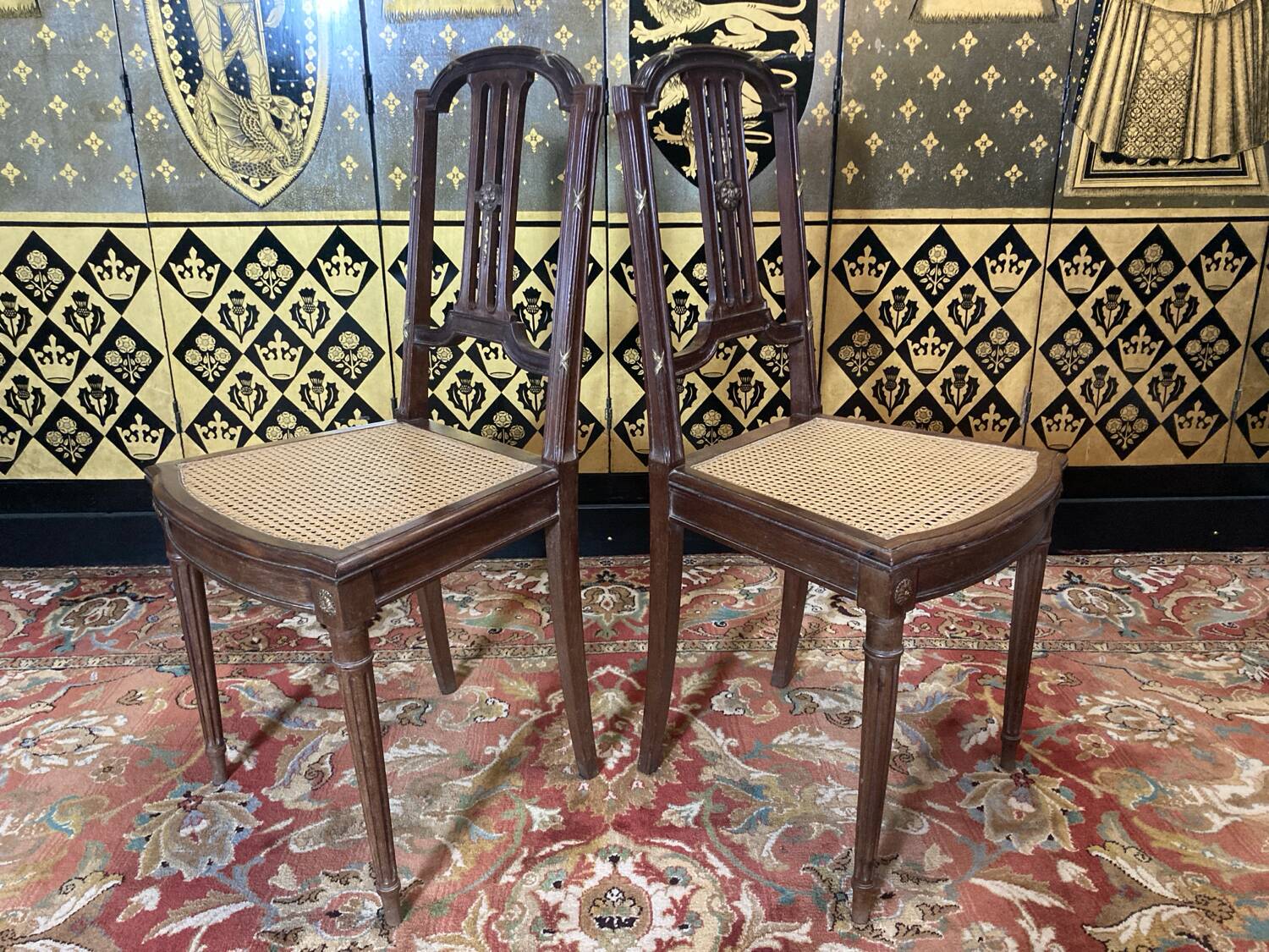 2 Louis XVI mahogany chairs