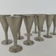 Set of 10 Vintage Minimalist Metal Shot Goblets