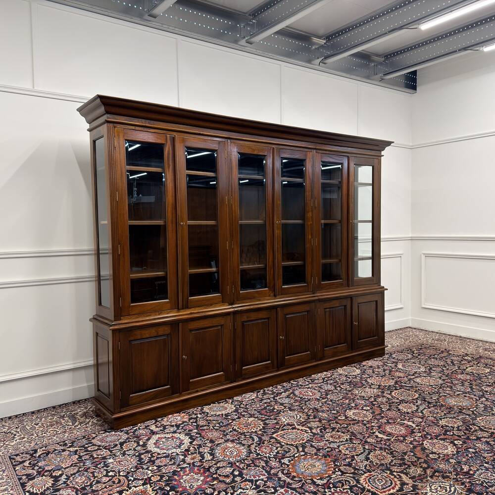 Large English Bookcase with Glass Doors