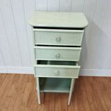 Vintage rattan and solid wood ragpicker