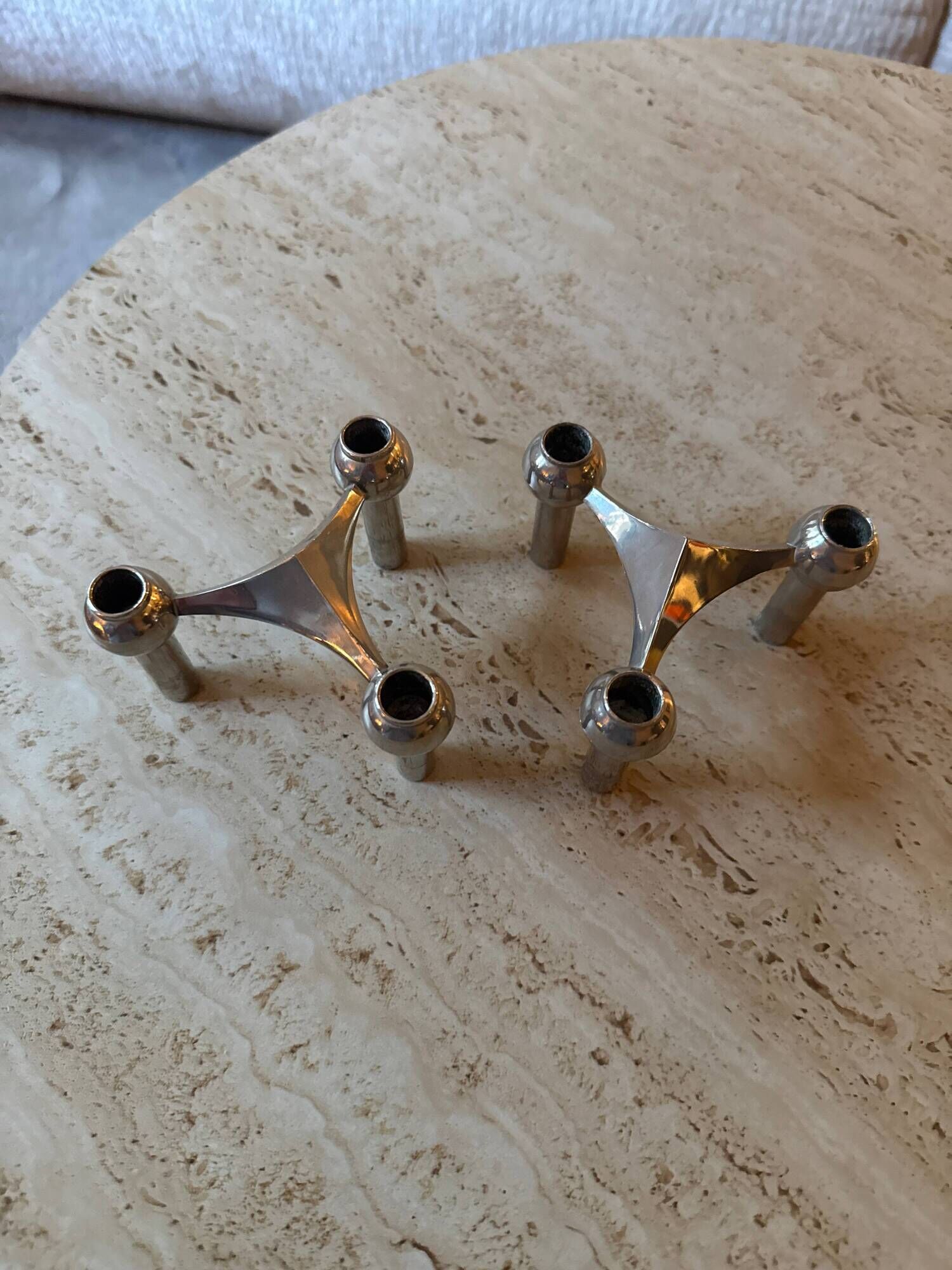Sculpture modulaire : Lot de 9 bougeoirs Nagel & BMF - 1960