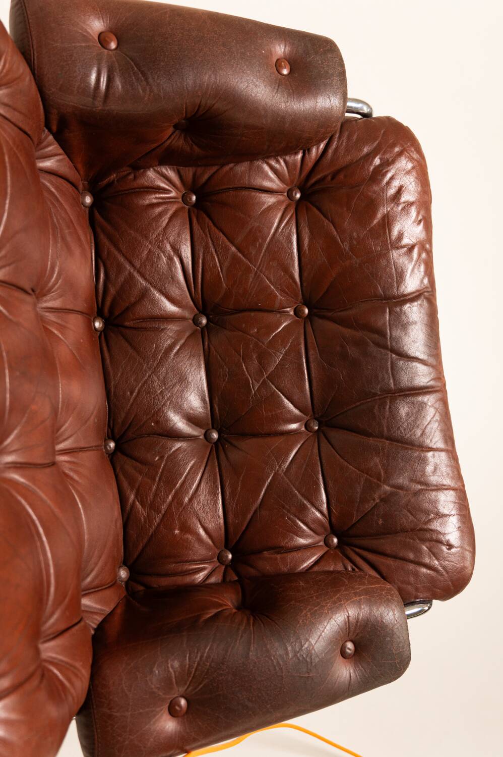 Leather and chrome-plated steel armchair, Sweden, 1960s/70s
