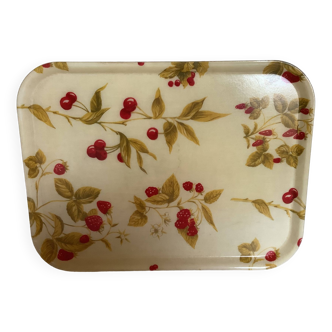 Large cherry raspberry tray made in France