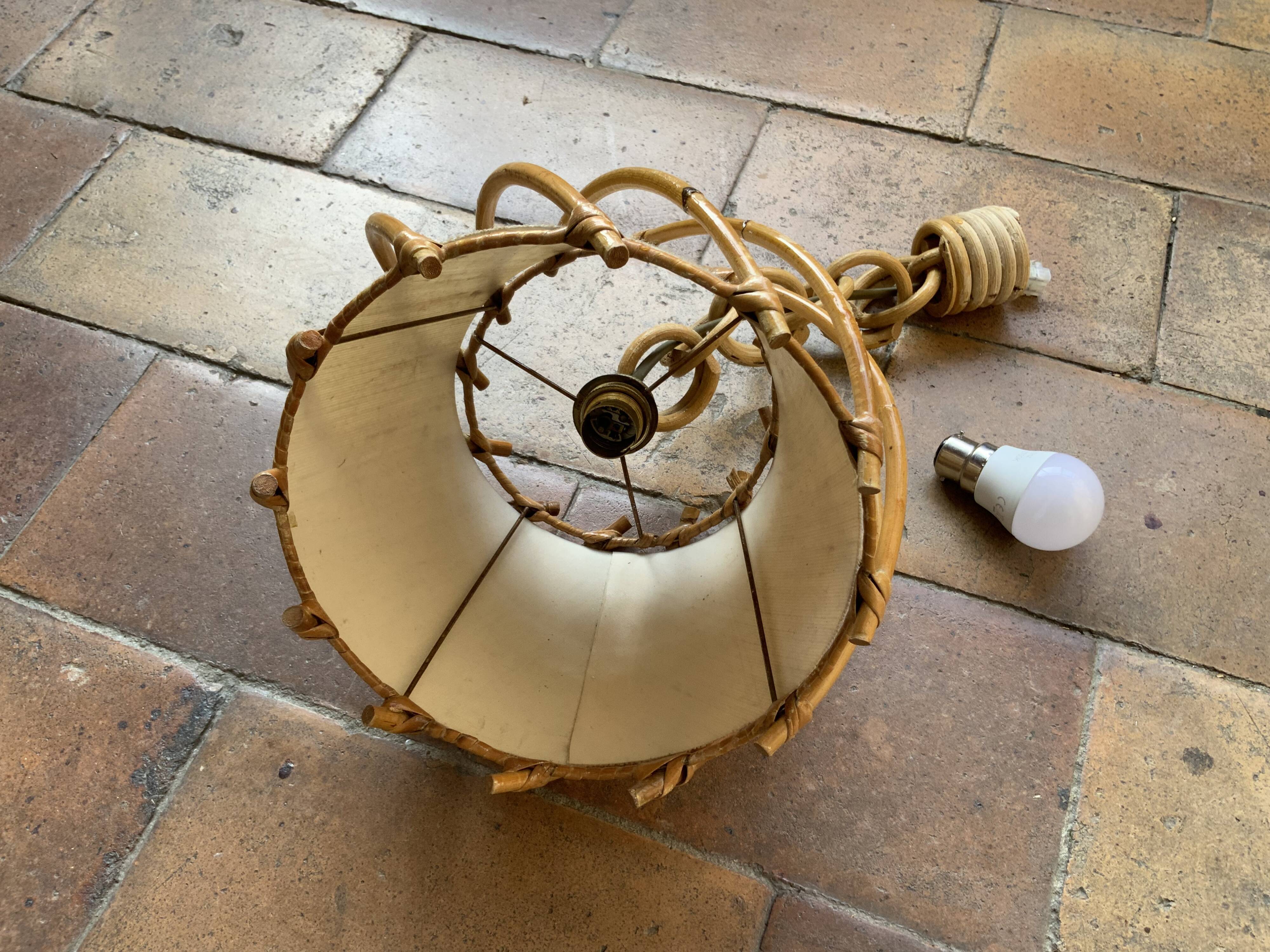 Vintage rattan pendant lamp