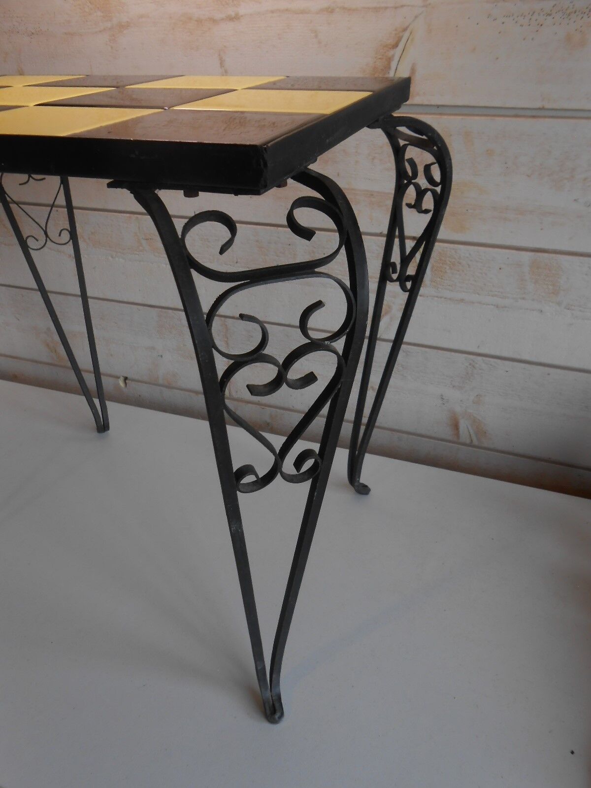 Vintage wrought iron side table 60's