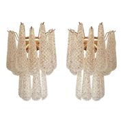 Paire d'appliques en verre de Murano doré par Simoeng