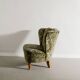 Vintage Swedish Modern Green Floweral Armchairs, 1940s