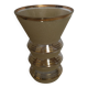 Frosted glass vase with a champagne finish and gold trim Art Deco
