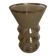 Frosted glass vase with a champagne finish and gold trim Art Deco