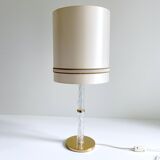 Large Vintage Glass Brass Lamp